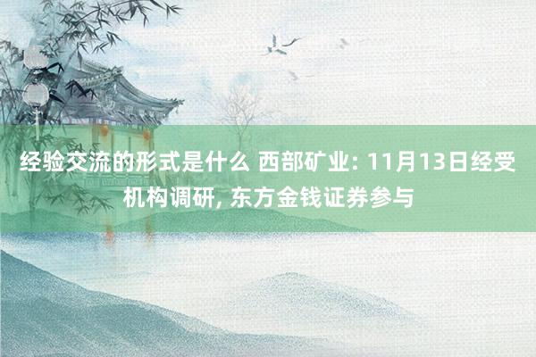 经验交流的形式是什么 西部矿业: 11月13日经受机构调研, 东方金钱证券参与