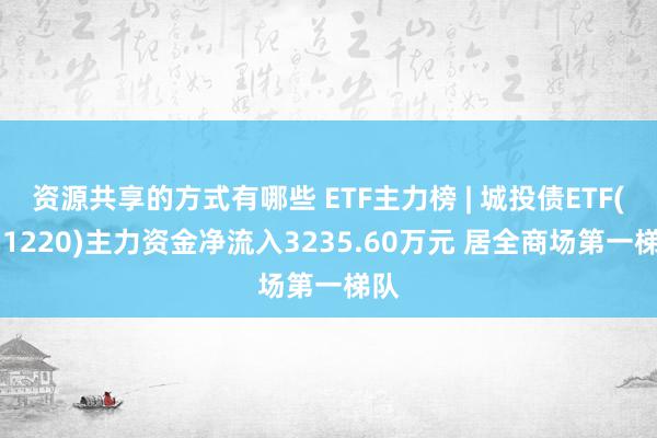 资源共享的方式有哪些 ETF主力榜 | 城投债ETF(511220)主力资金净流入3235.60万元 居全商场第一梯队