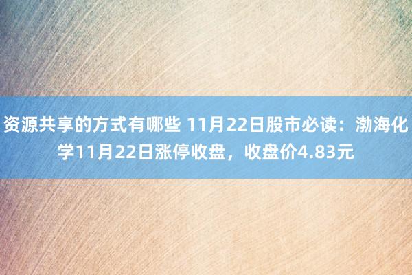 资源共享的方式有哪些 11月22日股市必读：渤海化学11月22日涨停收盘，收盘价4.83元