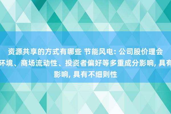 资源共享的方式有哪些 节能风电: 公司股价理会受宏不雅环境、商场流动性、投资者偏好等多重成分影响, 具有不细则性