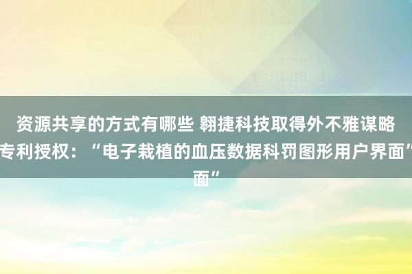 资源共享的方式有哪些 翱捷科技取得外不雅谋略专利授权：“电子栽植的血压数据科罚图形用户界面”