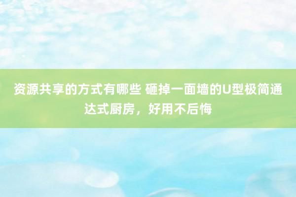 资源共享的方式有哪些 砸掉一面墙的U型极简通达式厨房，好用不后悔