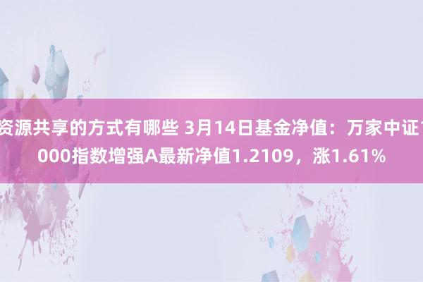 资源共享的方式有哪些 3月14日基金净值：万家中证1000指数增强A最新净值1.2109，涨1.61%